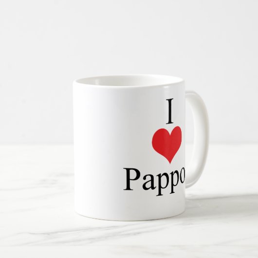 I Liebe (Herz) Pappou Kaffeetasse (VorderseiteRechts)