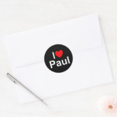 I Liebe (Herz) Paul Runder Aufkleber (Umschlag)