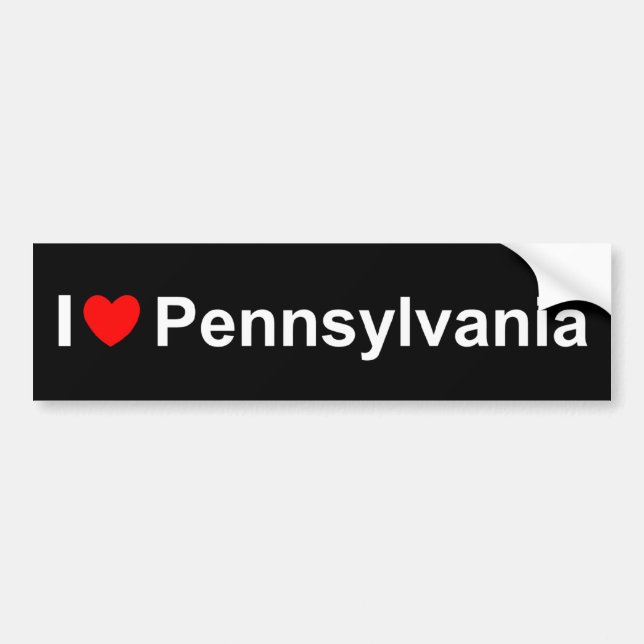 I Liebe (Herz) Pennsylvania Autoaufkleber (Vorne)