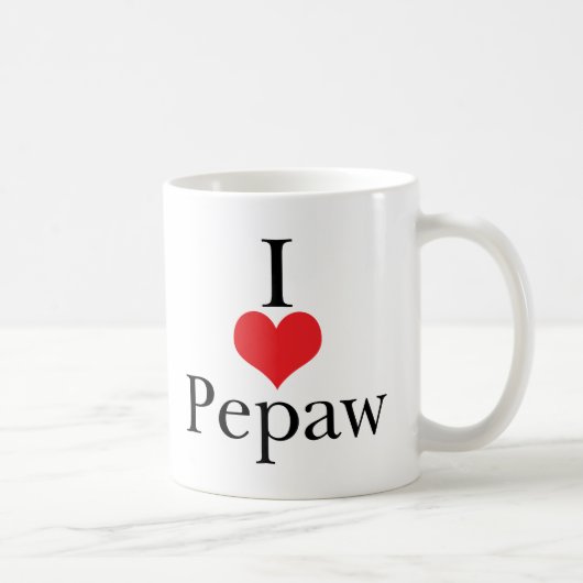 I Liebe (Herz) Pepaw Kaffeetasse (Rechts)