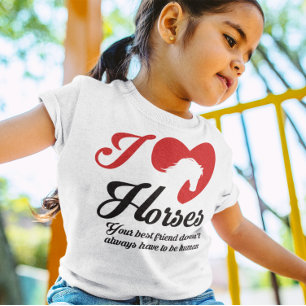 I Liebe-/Herz-Pferde T-Shirt