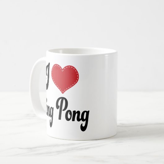 I Liebe(Herz) Ping Pong Kaffeetasse (Vorderseite Links)