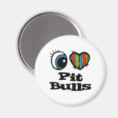 I Liebe (Herz) Pit Bulls Magnet (Vorderseite/Rückseite)