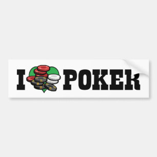I Liebe Herz Poker - Texas Holdem Lover Autoaufkleber