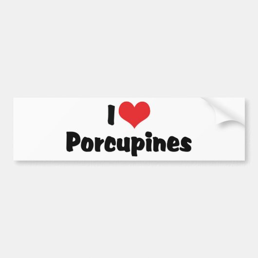 I Liebe Herz Porcupines Autoaufkleber (Vorne)