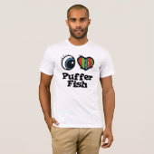 I Liebe (Herz) Puffer Fisch T-Shirt (Vorne ganz)