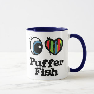 I Liebe (Herz) Puffer Fisch Tasse