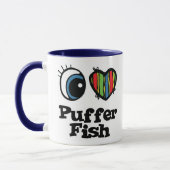 I Liebe (Herz) Puffer Fisch Tasse (Links)