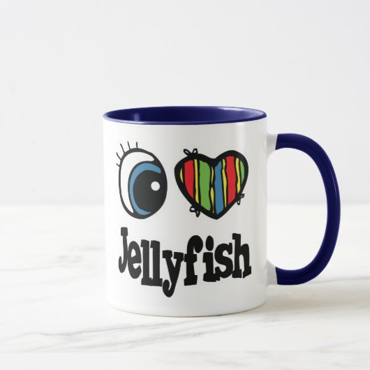 I Liebe (Herz) Quallen Tasse (Rechts)