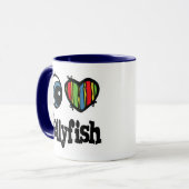 I Liebe (Herz) Quallen Tasse (Vorderseite Links)