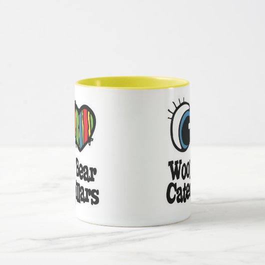 I Liebe (Herz) Raupen aus Wollbären Tasse (Zentrum)