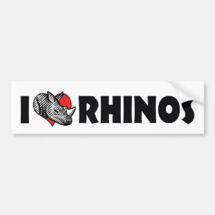 I Liebe Herz Rhinos - Rhinoceros Lover Autoaufkleber
