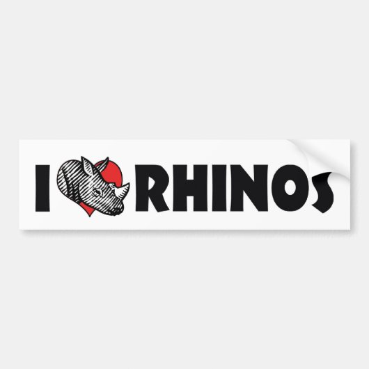 I Liebe Herz Rhinos - Rhinoceros Lover Autoaufkleber (Vorne)
