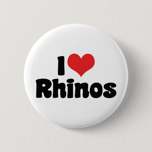 I Liebe Herz Rhinos - Rhinoceros Lover Button (Vorderseite)