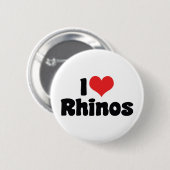 I Liebe Herz Rhinos - Rhinoceros Lover Button (Vorne & Hinten)