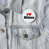 I Liebe Herz Rhinos - Rhinoceros Lover Button (Beispiel)