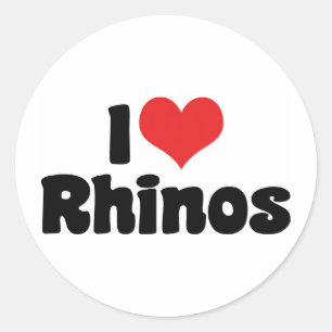 I Liebe Herz Rhinos - Rhinoceros Lover Runder Aufkleber