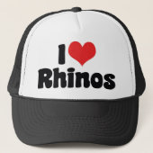 I Liebe Herz Rhinos - Rhinoceros Lover Truckerkappe (Vorderseite)