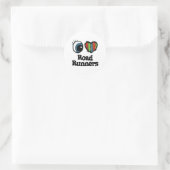 I Liebe (Herz) Roadrunners Runder Aufkleber (Tasche)
