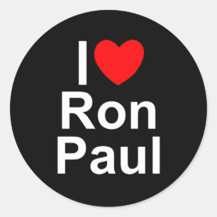 I Liebe (Herz) Ron Paul Runder Aufkleber