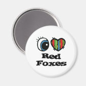 I Liebe (Herz) Rotfüchse Magnet (Vorderseite/Rückseite)