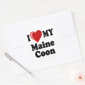 I Liebe (Herz) Runder Aufkleber (Umschlag)