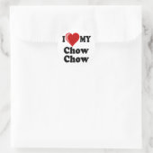 I Liebe (Herz) Runder Aufkleber (Tasche)