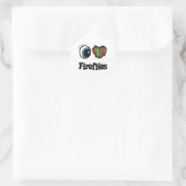 I. Liebe (Herz) Runder Aufkleber (Tasche)