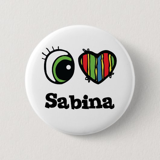 I Liebe (Herz) Sabina Button (Vorderseite)