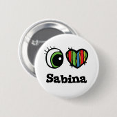 I Liebe (Herz) Sabina Button (Vorne & Hinten)