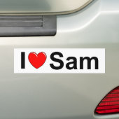 I Liebe (Herz) Sam Autoaufkleber (Auf Auto)