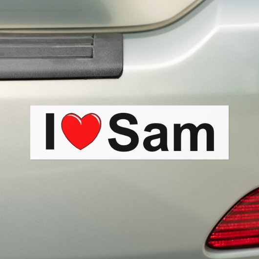I Liebe (Herz) Sam Autoaufkleber (Auf Auto)