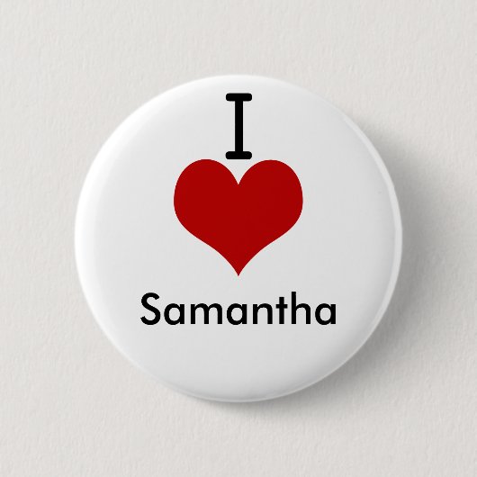 I Liebe (Herz) Samantha Button (Vorderseite)