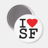 I Liebe Herz San Francisco Magnet (Vorderseite/Rückseite)