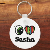 I Liebe (Herz) Sasha Schlüsselanhänger (Vorderseite)