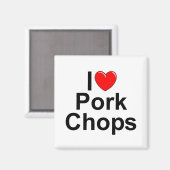 I Liebe (Herz) Schweinekops Magnet (Vorderseite/Rückseite)