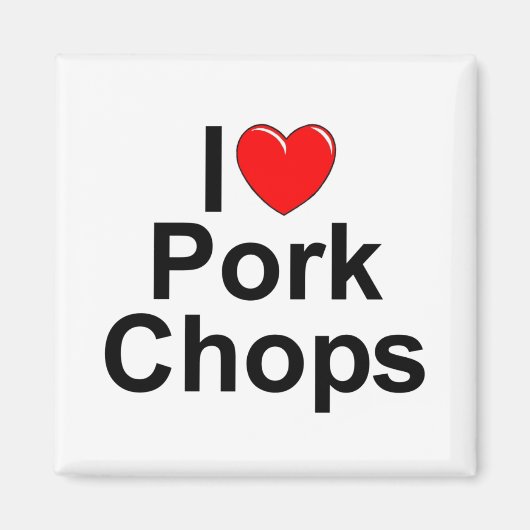 I Liebe (Herz) Schweinekops Magnet (Vorne)