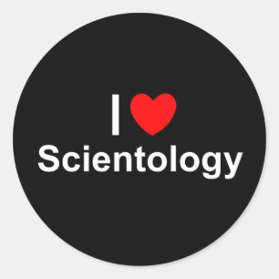I Liebe (Herz) Scientology Runder Aufkleber