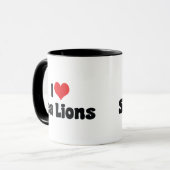 I Liebe Herz-See-Löwen Tasse (Vorderseite Links)