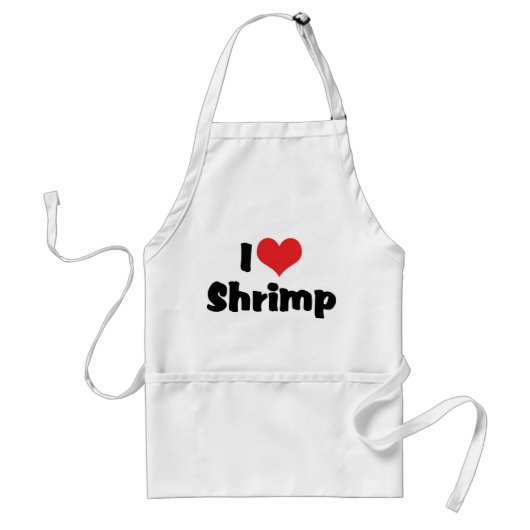 I Liebe Herz Shrimp - Seefutter Lover Schürze (Vorne)