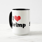 I Liebe Herz Shrimp - Seefutter Lover Tasse (Vorderseite Links)