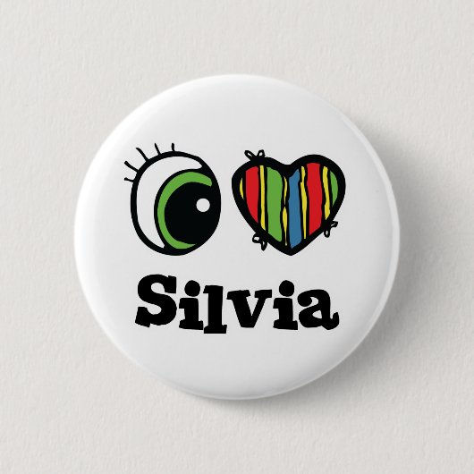 I Liebe (Herz) Silvia Button (Vorderseite)
