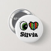 I Liebe (Herz) Silvia Button (Vorne & Hinten)