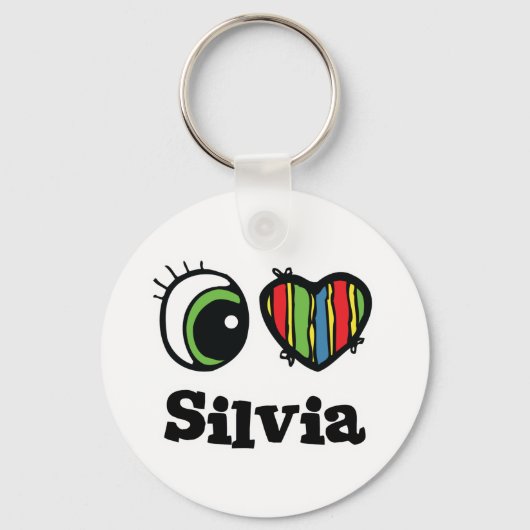 I Liebe (Herz) Silvia Schlüsselanhänger (Vorderseite)