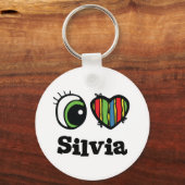 I Liebe (Herz) Silvia Schlüsselanhänger (Vorderseite)