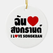 I Liebe (Herz) Songkran Keramik Ornament (Vorne)