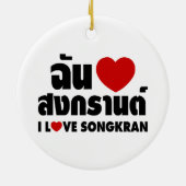 I Liebe (Herz) Songkran Keramik Ornament (Hinten)