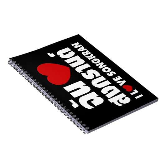 I Liebe (Herz) Songkran Notizblock (Rechte Seite)