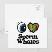 I Liebe (Herz) Spermawale Postkarte (Vorne/Hinten)