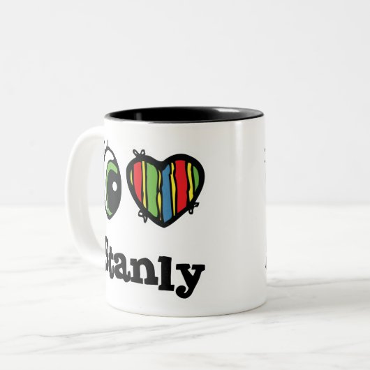 I Liebe (Herz) Stanly Zweifarbige Tasse (Vorderseite Links)
